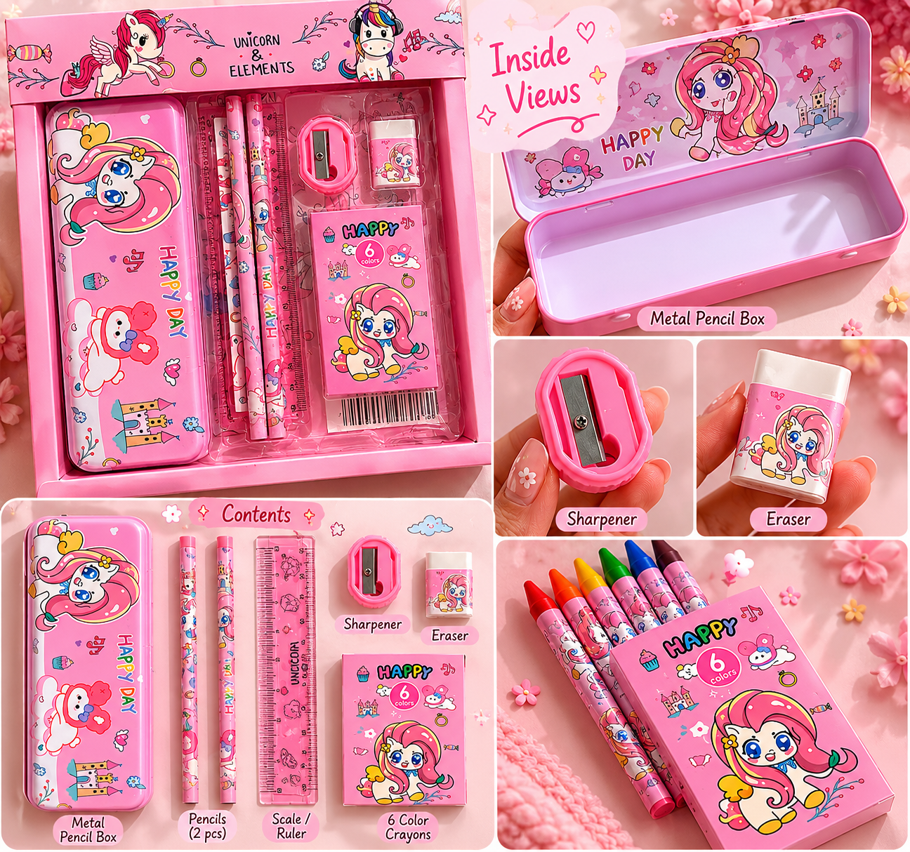 Unicorn & Elements Kids Stationery Gift Set