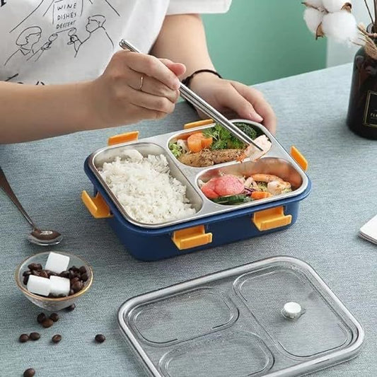 Premium Stainless Steel 3-Compartment Lunch Box